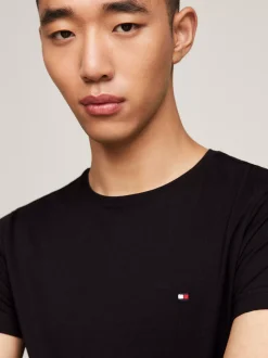 T-Shirty*Tommy Hilfiger Wąski T-shirt TH Flex BLACK