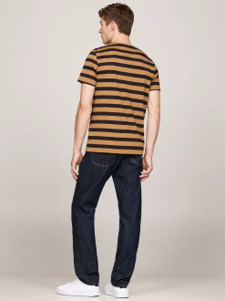 T-Shirty*Tommy Hilfiger Wąski T-shirt W Paski COUNTRY BROWN/DESERT SKY