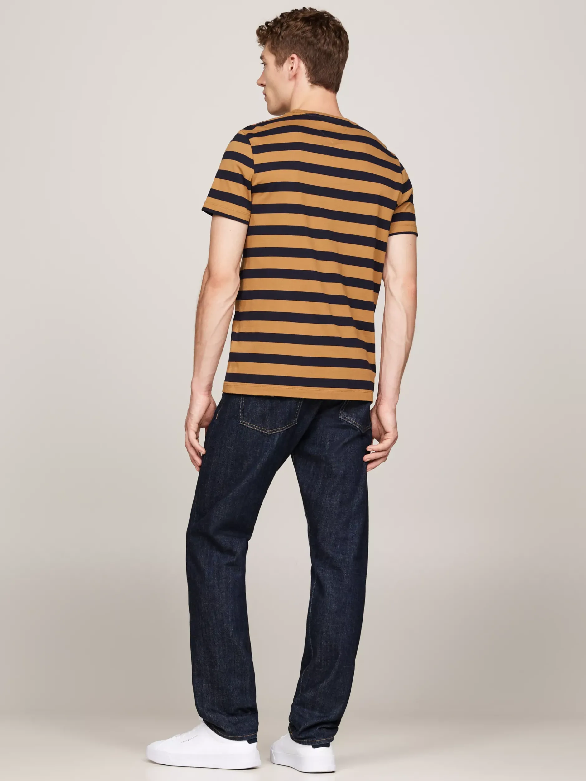 T-Shirty*Tommy Hilfiger Wąski T-shirt W Paski COUNTRY BROWN/DESERT SKY