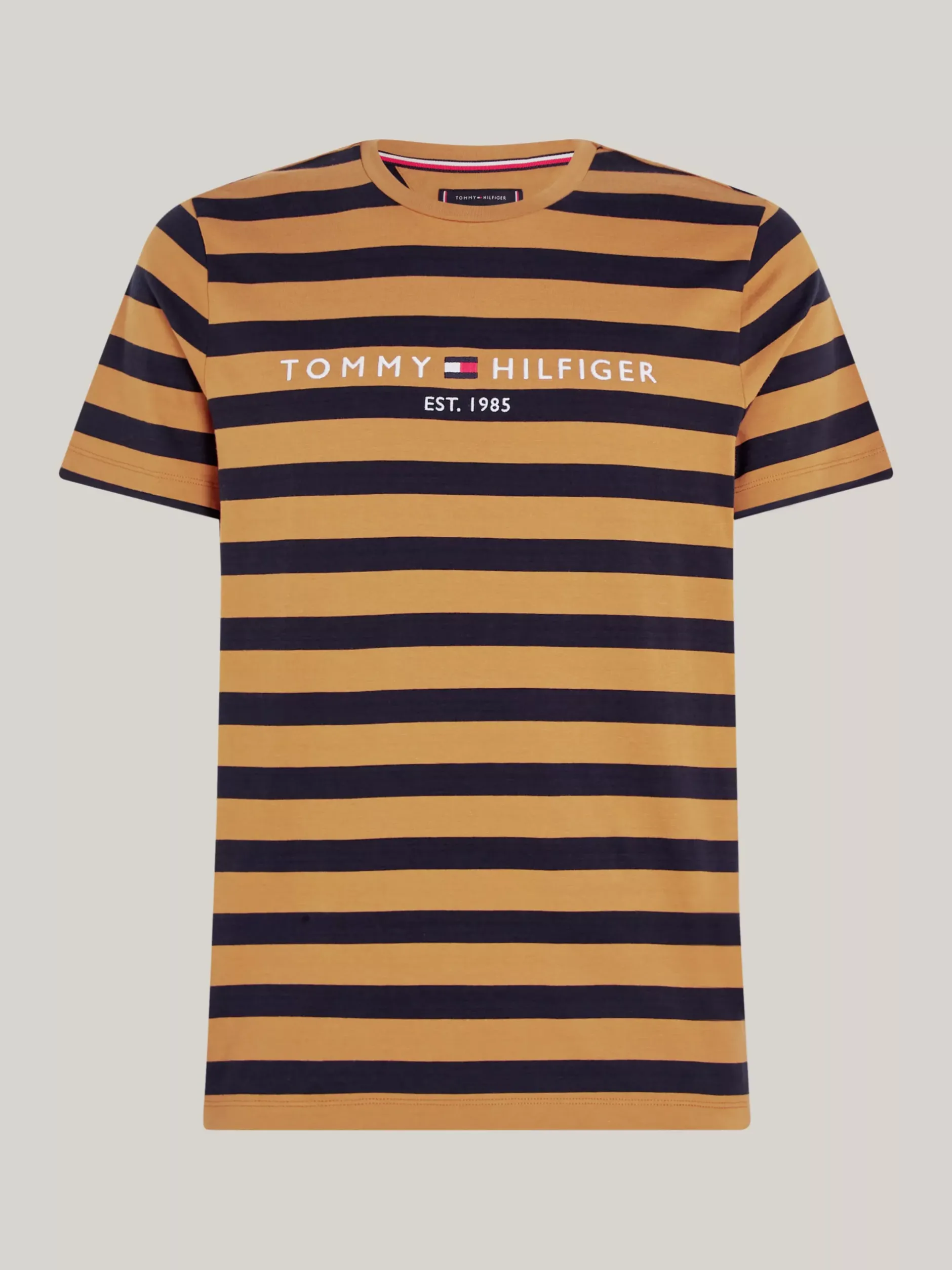 T-Shirty*Tommy Hilfiger Wąski T-shirt W Paski COUNTRY BROWN/DESERT SKY