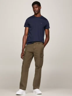 T-Shirty*Tommy Hilfiger Wąski T-shirt Z Bawełny Interlock Z Flagą DESERT SKY