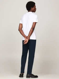 T-Shirty*Tommy Hilfiger Wąski T-shirt Z Bawełny Interlock Z Flagą WHITE
