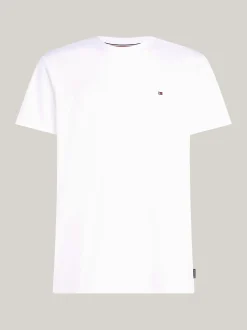 T-Shirty*Tommy Hilfiger Wąski T-shirt Z Bawełny Interlock Z Flagą WHITE