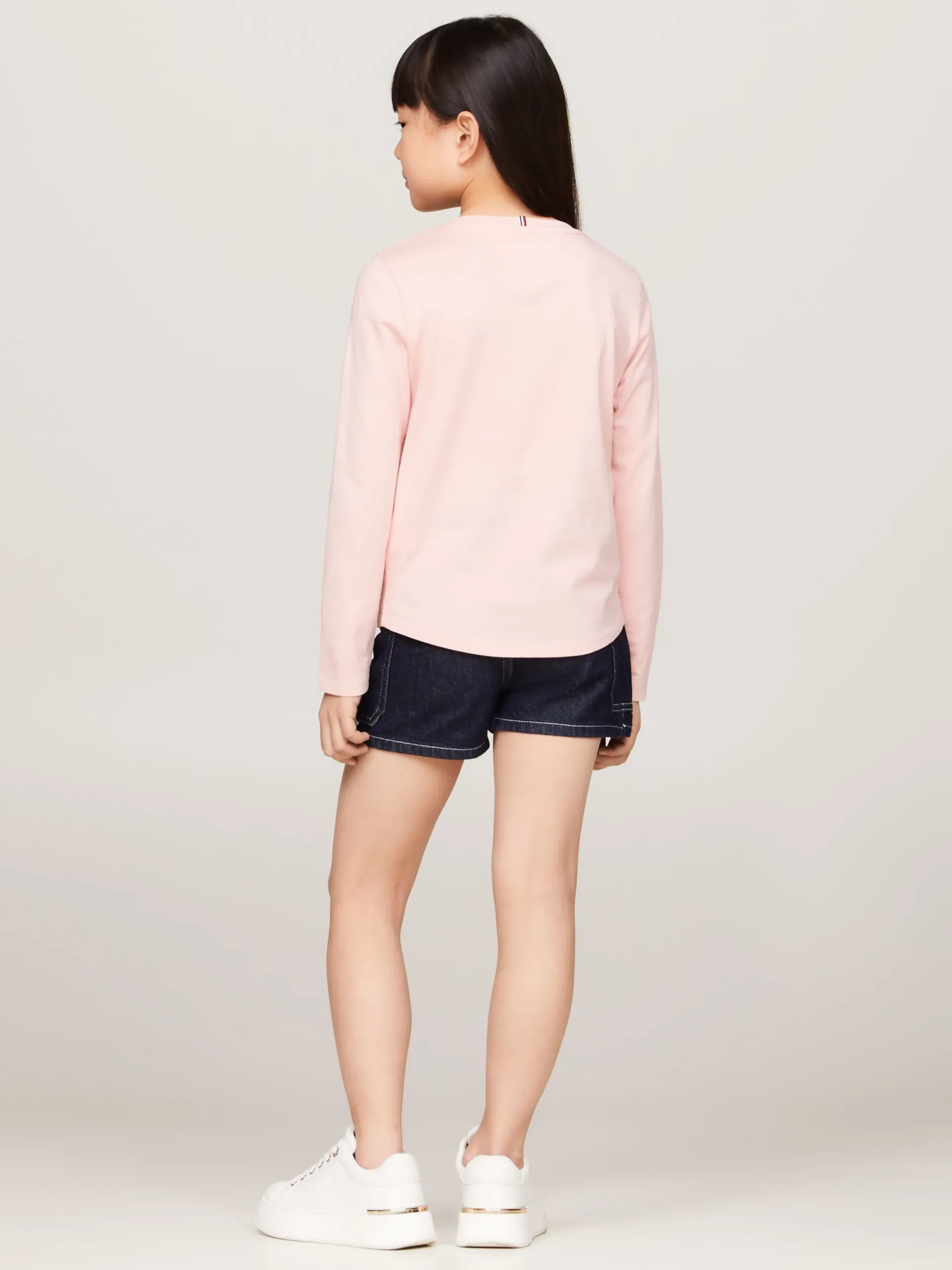 Topy I T-Shirty*Tommy Hilfiger Wąski T-shirt Z Długim Rękawem I Logo SOFT ROSE
