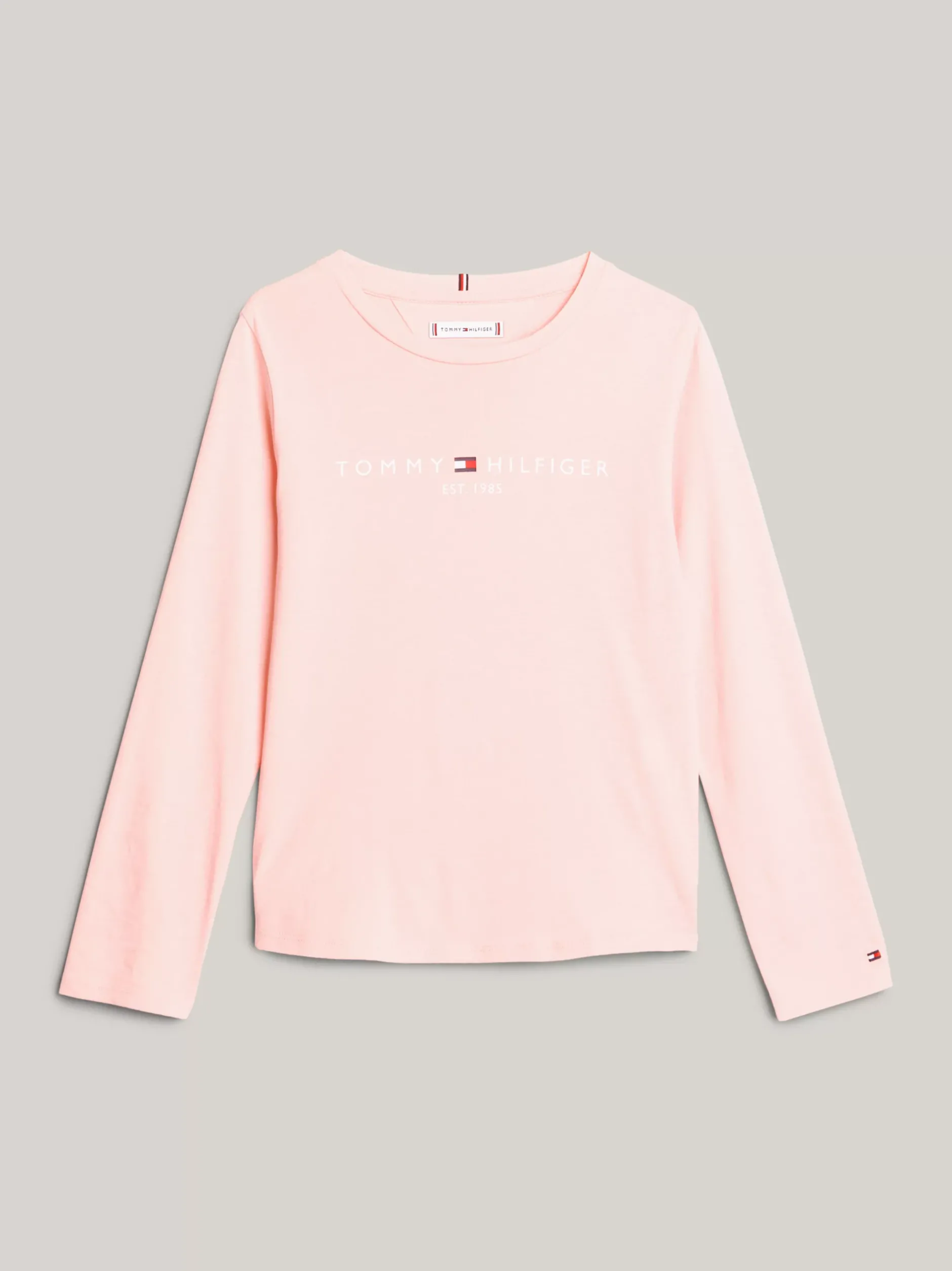 Topy I T-Shirty*Tommy Hilfiger Wąski T-shirt Z Długim Rękawem I Logo SOFT ROSE