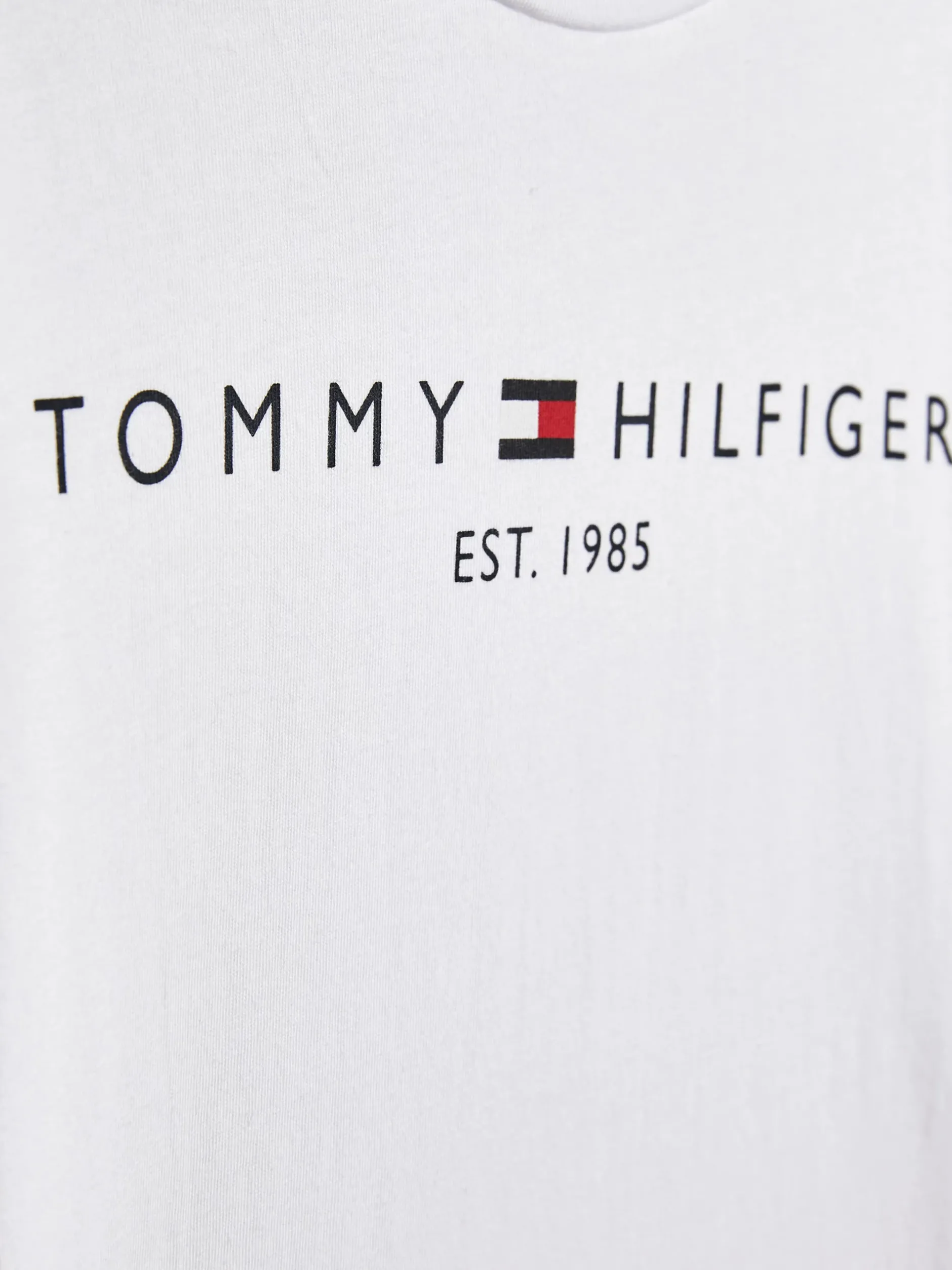 Topy I T-Shirty*Tommy Hilfiger Wąski T-shirt Z Długim Rękawem I Logo WHITE