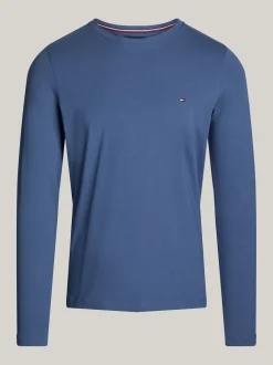 T-Shirty*Tommy Hilfiger Wąski T-shirt Z Długim Rękawem AEGEAN SEA