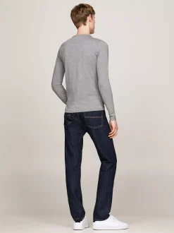 T-Shirty*Tommy Hilfiger Wąski T-shirt Z Długim Rękawem MEDIUM GREY HEATHER
