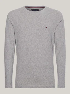 T-Shirty*Tommy Hilfiger Wąski T-shirt Z Długim Rękawem MEDIUM GREY HEATHER