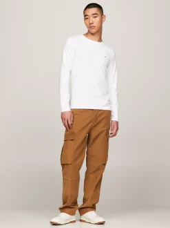 T-Shirty*Tommy Hilfiger Wąski T-shirt Z Długim Rękawem WHITE