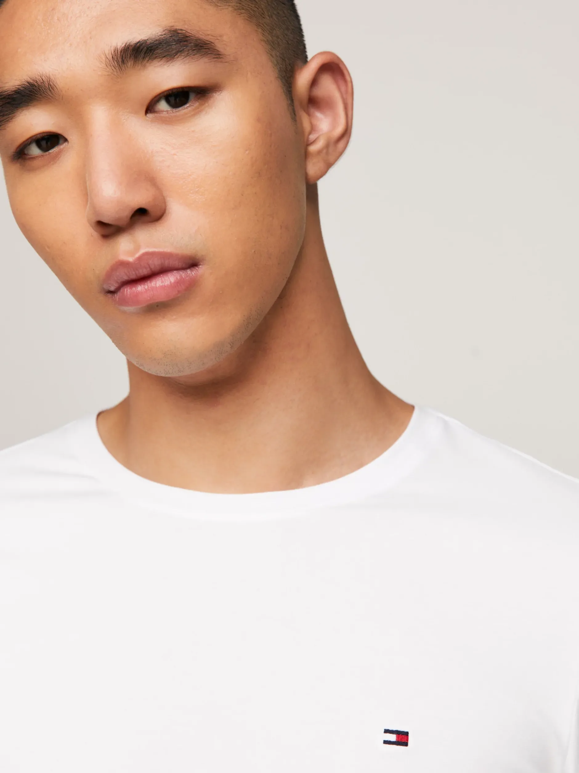 T-Shirty*Tommy Hilfiger Wąski T-shirt Z Długim Rękawem WHITE