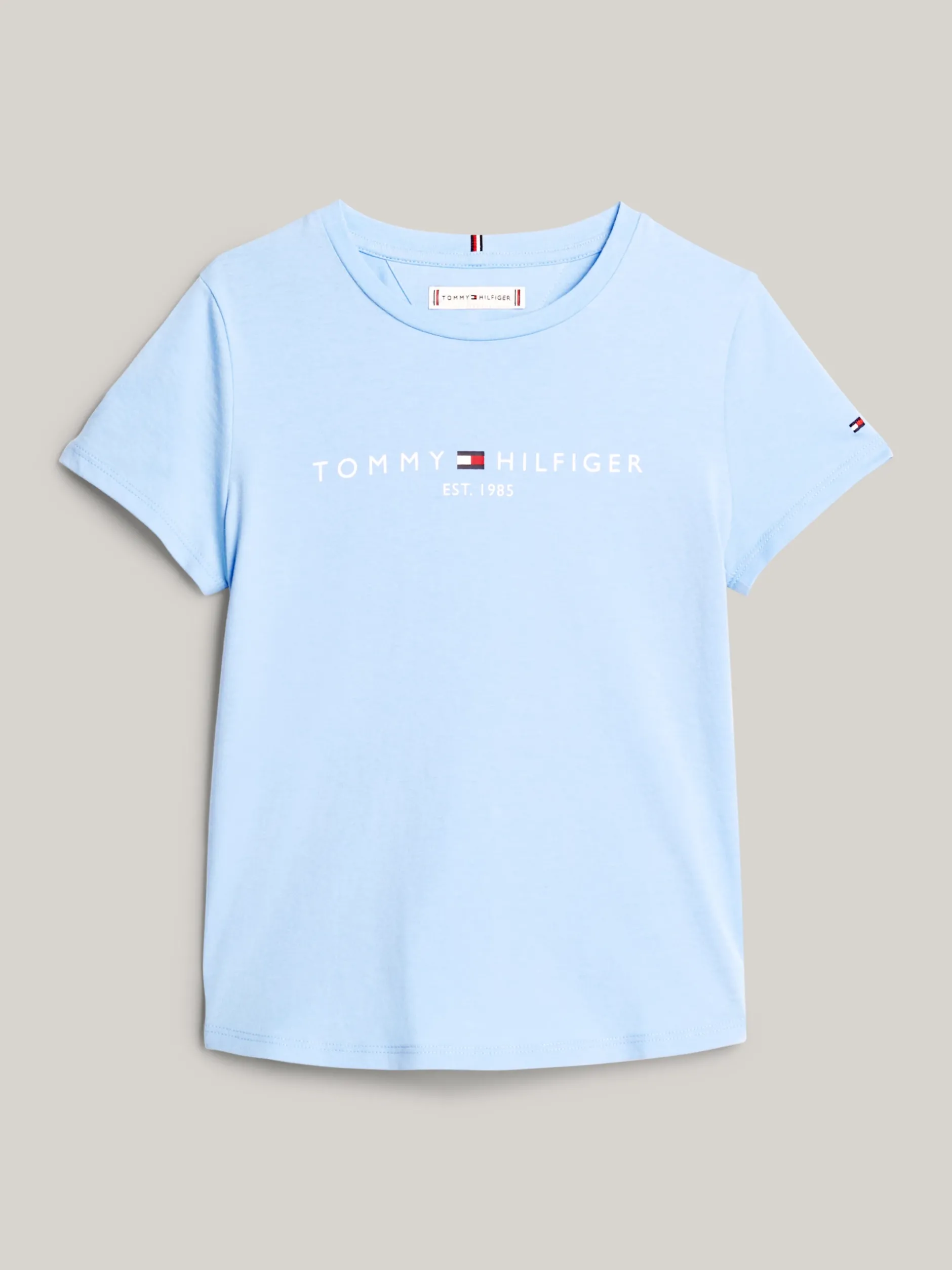 Topy I T-Shirty*Tommy Hilfiger Wąski T-shirt Z Logo VESSEL BLUE