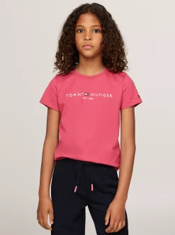 Topy I T-Shirty*Tommy Hilfiger Wąski T-shirt Z Logo HERITAGE PINK