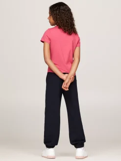 Topy I T-Shirty*Tommy Hilfiger Wąski T-shirt Z Logo HERITAGE PINK