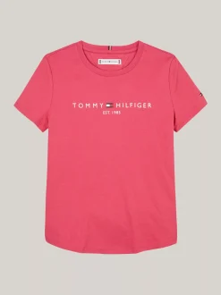 Topy I T-Shirty*Tommy Hilfiger Wąski T-shirt Z Logo HERITAGE PINK