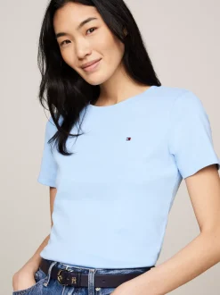 T-Shirty*Tommy Hilfiger Wąski T-shirt Z Okrągłym Dekoltem VESSEL BLUE