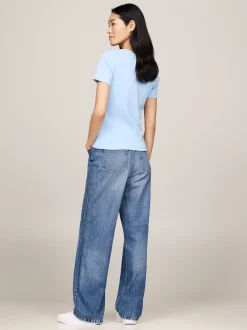 T-Shirty*Tommy Hilfiger Wąski T-shirt Z Okrągłym Dekoltem VESSEL BLUE