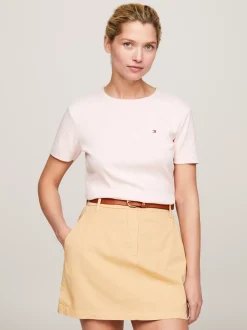 T-Shirty*Tommy Hilfiger Wąski T-shirt Z Okrągłym Dekoltem WHIMSY PINK
