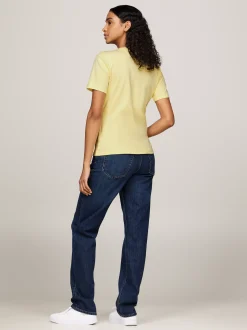 T-Shirty*Tommy Hilfiger Wąski T-shirt Z Okrągłym Dekoltem LEMON ZEST