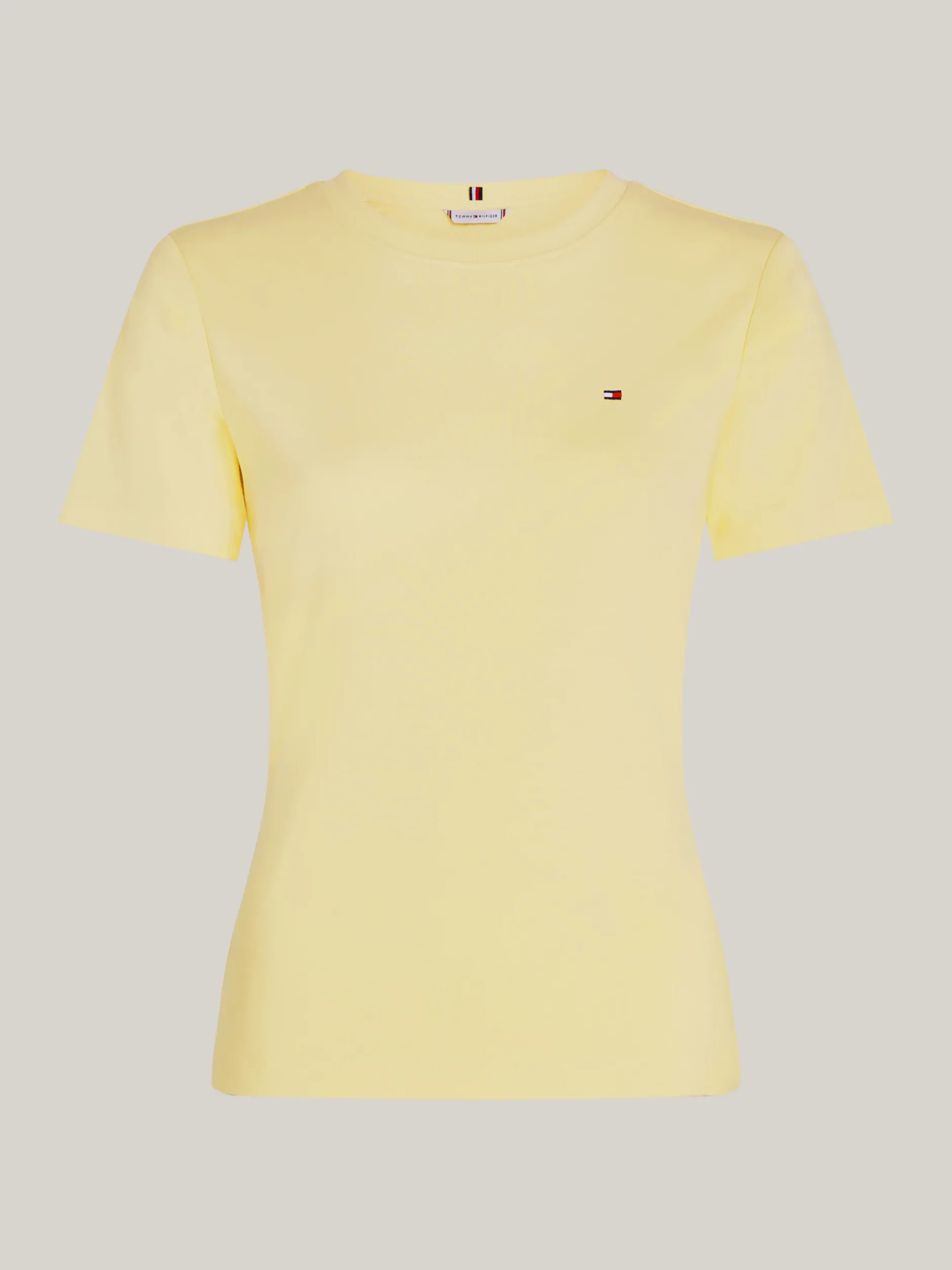 T-Shirty*Tommy Hilfiger Wąski T-shirt Z Okrągłym Dekoltem LEMON ZEST