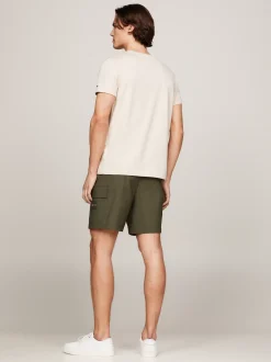 T-Shirty*Tommy Hilfiger Wąski T-shirt Z Wyhaftowanym Logo CLASSIC BEIGE