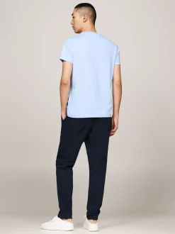 T-Shirty*Tommy Hilfiger Wąski T-shirt Z Wyhaftowanym Logo VESSEL BLUE