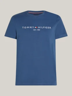 T-Shirty*Tommy Hilfiger Wąski T-shirt Z Wyhaftowanym Logo AEGEAN SEA
