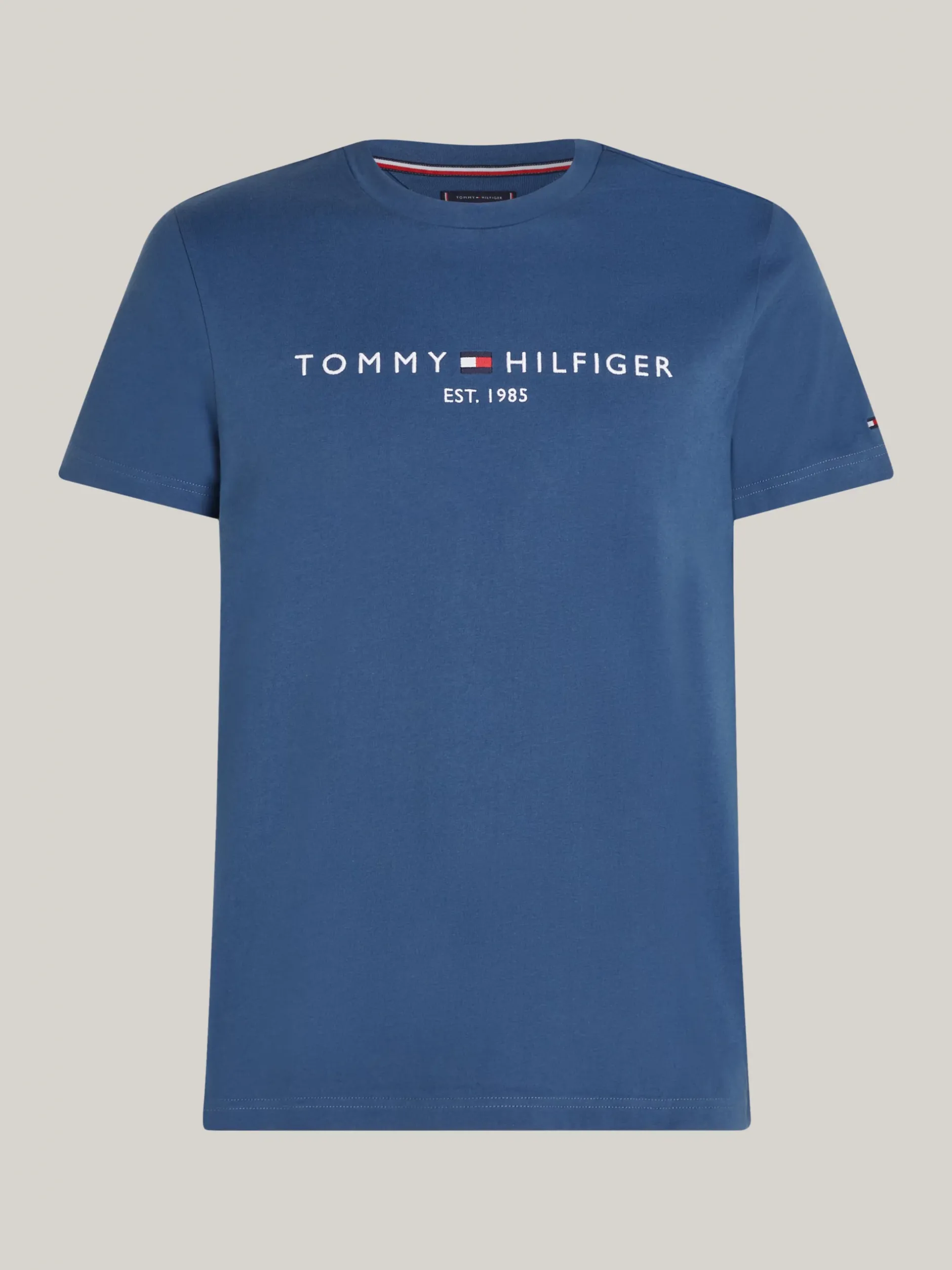 T-Shirty*Tommy Hilfiger Wąski T-shirt Z Wyhaftowanym Logo AEGEAN SEA