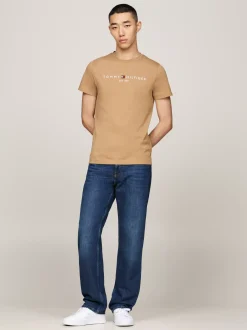T-Shirty*Tommy Hilfiger Wąski T-shirt Z Wyhaftowanym Logo SAFARI CANVAS