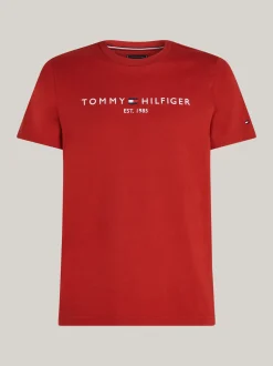T-Shirty*Tommy Hilfiger Wąski T-shirt Z Wyhaftowanym Logo DARK MAGMA