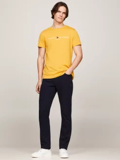 T-Shirty*Tommy Hilfiger Wąski T-shirt Z Wyhaftowanym Logo CITY YELLOW
