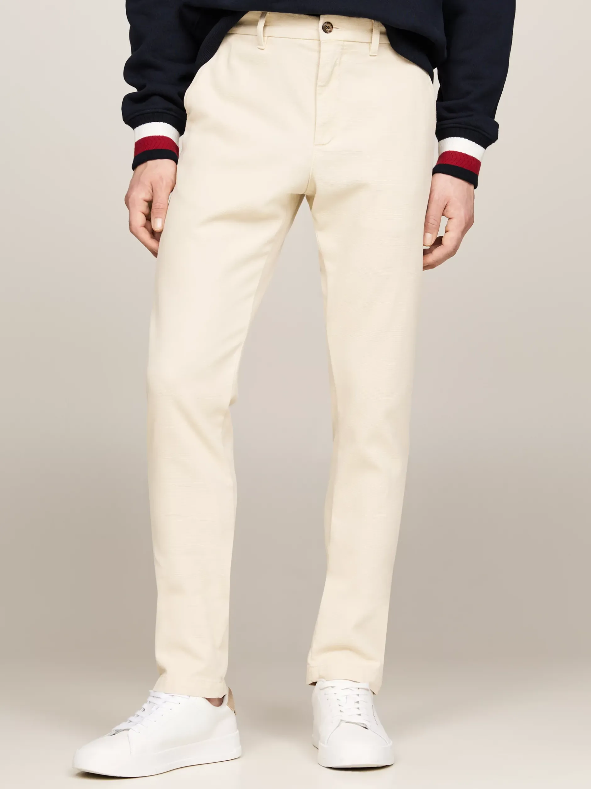 Spodnie*Tommy Hilfiger Wąskie Bawełniane Chinosy Bleecker CLASSIC BEIGE