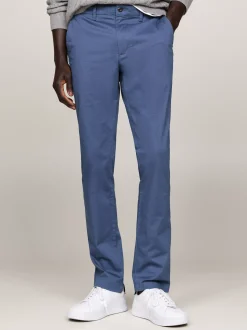 Spodnie*Tommy Hilfiger Wąskie Bawełniane Chinosy Bleecker AEGEAN SEA