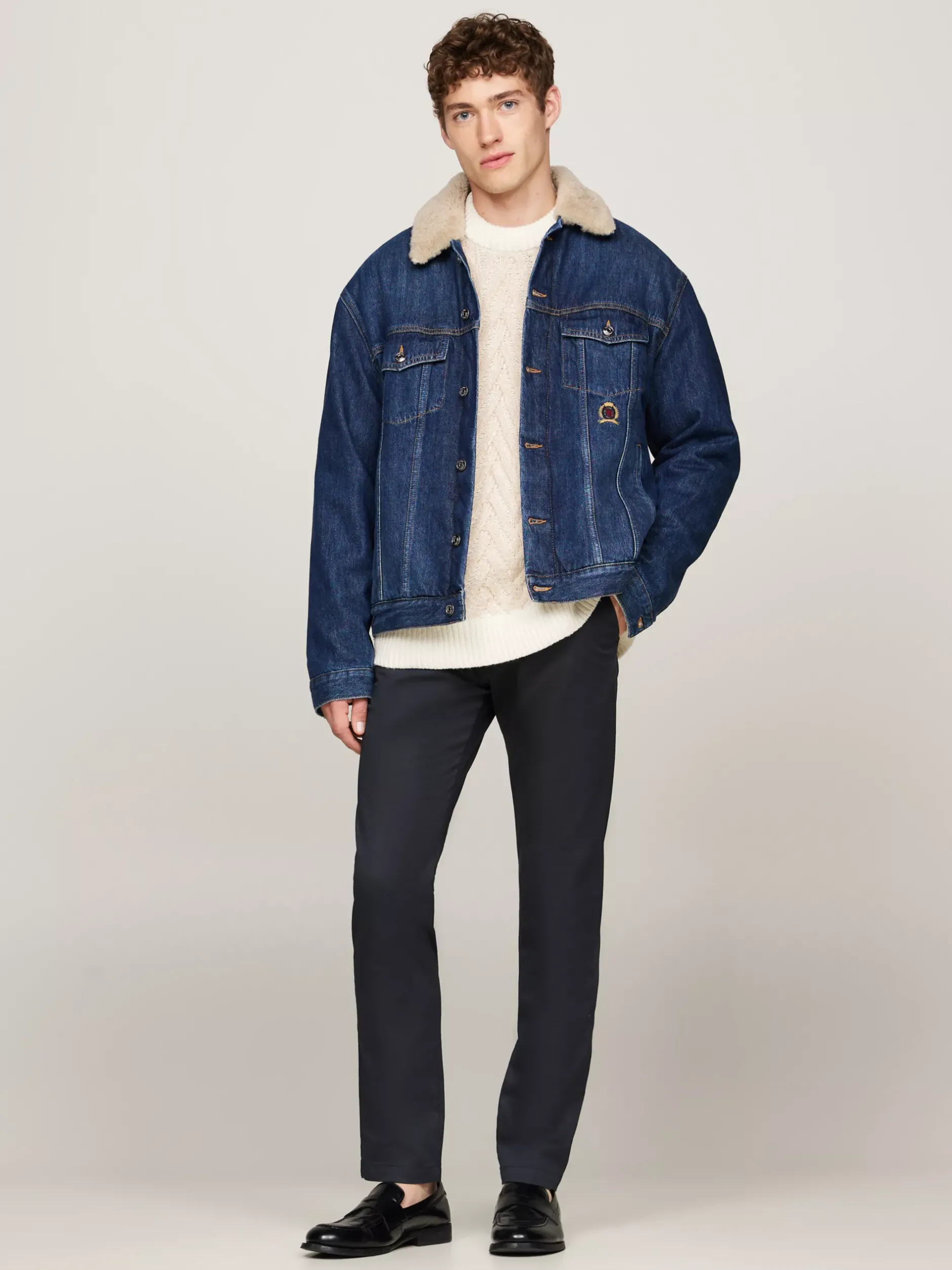 Spodnie*Tommy Hilfiger Wąskie Bawełniane Chinosy Bleecker DESERT SKY
