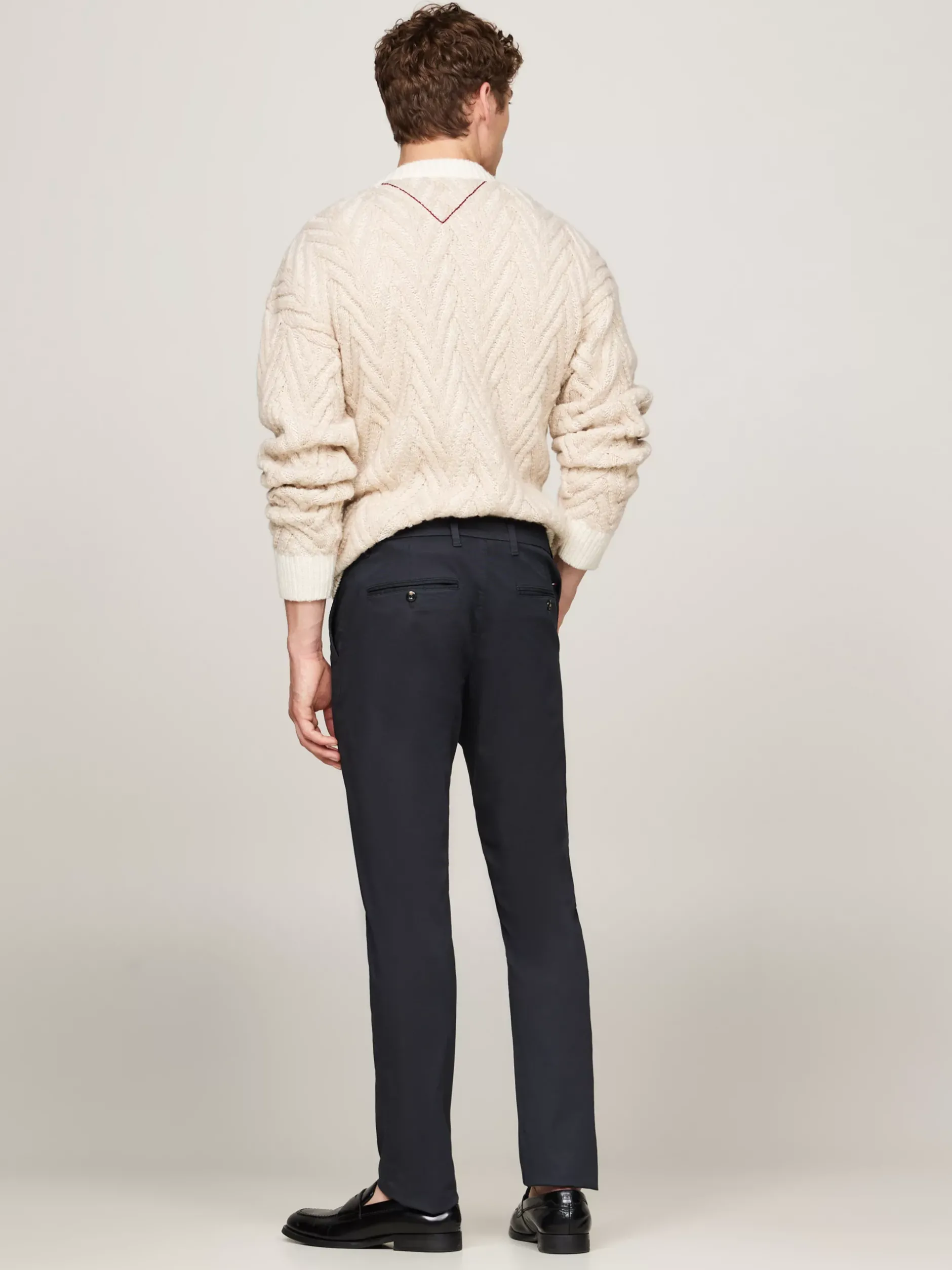 Spodnie*Tommy Hilfiger Wąskie Bawełniane Chinosy Bleecker DESERT SKY
