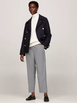 Spodnie*Tommy Hilfiger Wąskie Chinosy Flanelowe Z Prostymi Nogawkami MEDIUM GREY HEATHER