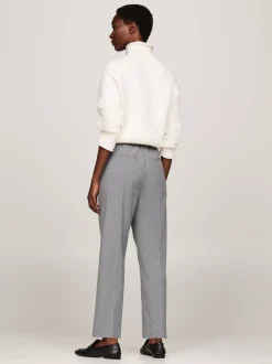 Spodnie*Tommy Hilfiger Wąskie Chinosy Flanelowe Z Prostymi Nogawkami MEDIUM GREY HEATHER
