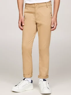 Spodnie I Szorty*Tommy Hilfiger Wąskie Chinosy Z Miękkiego Diagonalu CLASSIC KHAKI