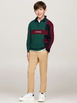 Spodnie I Szorty*Tommy Hilfiger Wąskie Chinosy Z Miękkiego Diagonalu CLASSIC KHAKI