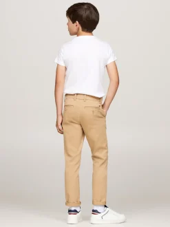Spodnie I Szorty*Tommy Hilfiger Wąskie Chinosy Z Miękkiego Diagonalu CLASSIC KHAKI