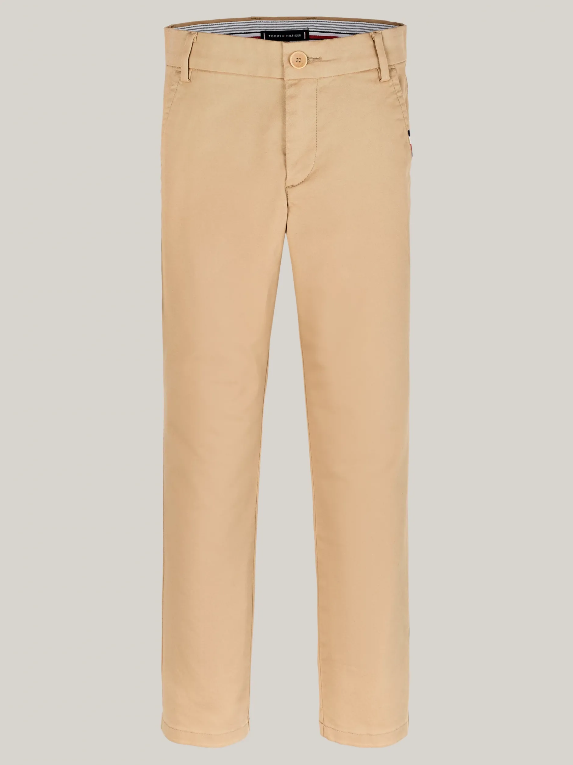Spodnie I Szorty*Tommy Hilfiger Wąskie Chinosy Z Miękkiego Diagonalu CLASSIC KHAKI