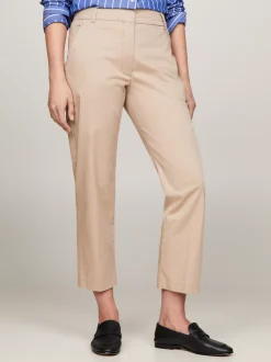 Spodnie*Tommy Hilfiger Wąskie Chinosy Z Prostymi Nogawkami BEIGE