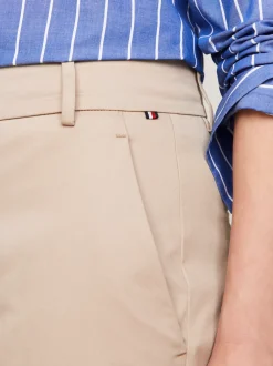 Spodnie*Tommy Hilfiger Wąskie Chinosy Z Prostymi Nogawkami BEIGE