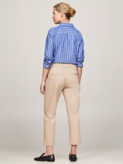Spodnie*Tommy Hilfiger Wąskie Chinosy Z Prostymi Nogawkami BEIGE