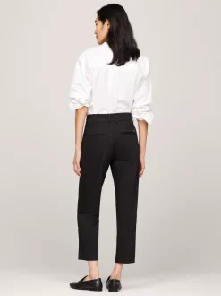 Spodnie*Tommy Hilfiger Wąskie Chinosy Z Prostymi Nogawkami BLACK