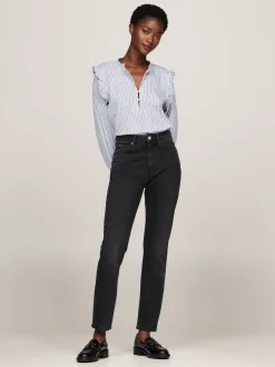 Jeansy*Tommy Hilfiger Wąskie Jeansy Do Kostki Z Wysokim Stanem IRI