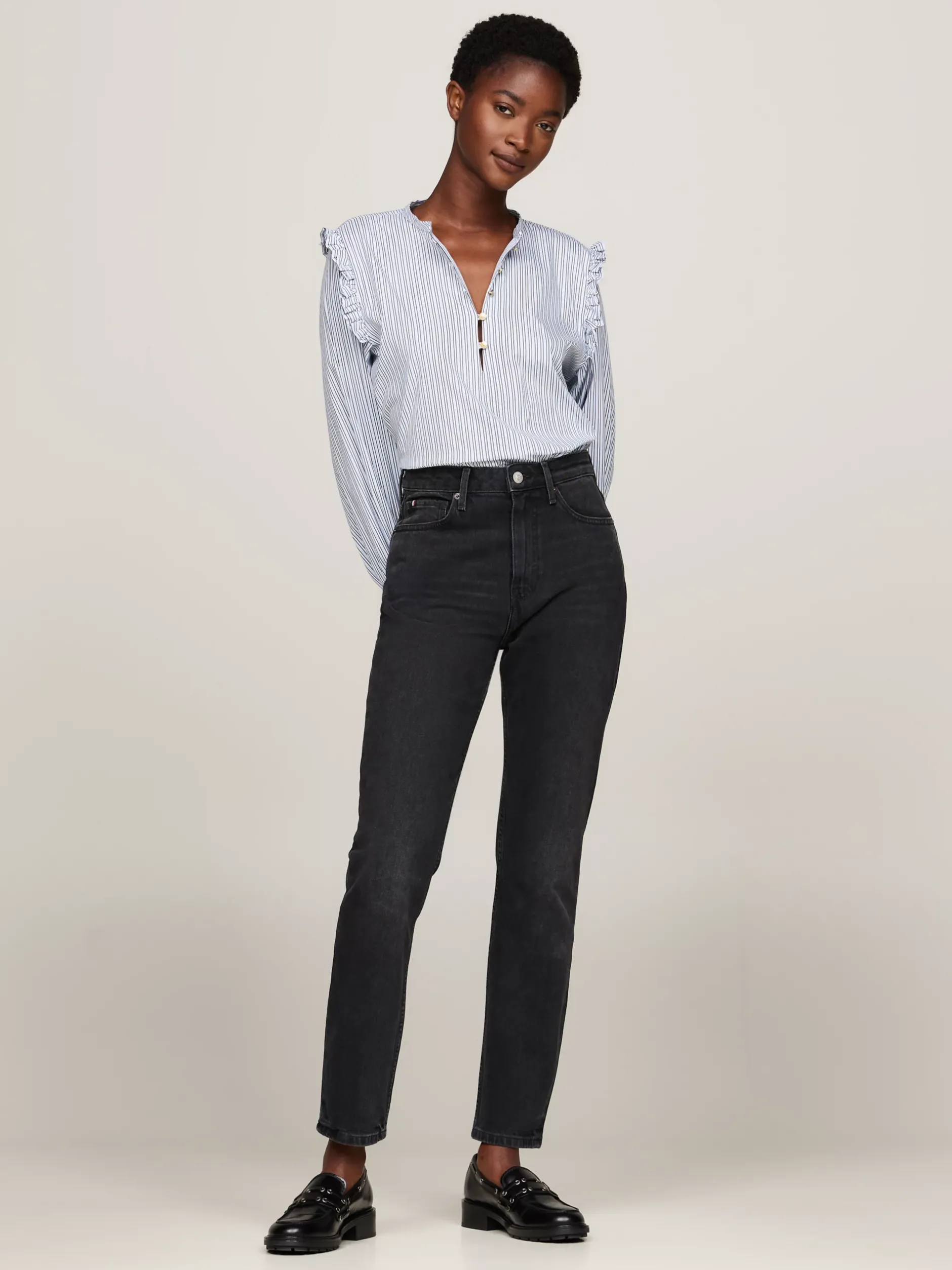 Jeansy*Tommy Hilfiger Wąskie Jeansy Do Kostki Z Wysokim Stanem IRI