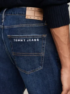 Jeansy*Tommy Hilfiger Wąskie Jeansy Ryan Z Wyhaftowanym Logo DENIM DARK
