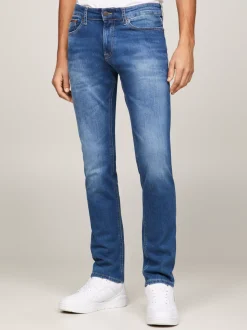 Jeansy*Tommy Hilfiger Wąskie Jeansy Scanton Z Efektem Wyblaknięcia WILSON MID BLUE STRETCH