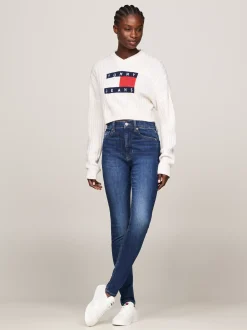 Jeansy*Tommy Hilfiger Wąskie Jeansy Sylvia Z Wysokim Stanem DENIM DARK